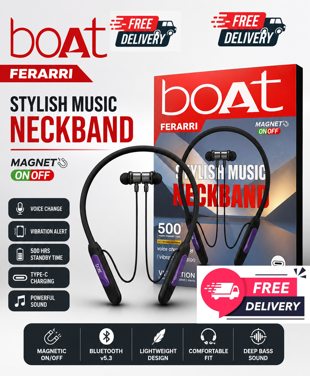 boAt Ferrari Wireless Neckband